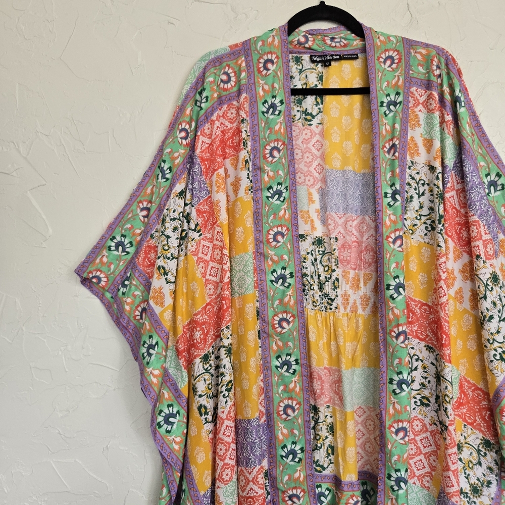 Tolani Collection Patchwork Boho Yellow Pink Kimo… - image 3